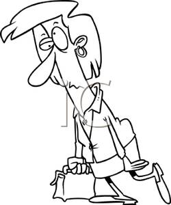 A_Black_and_White_Cartoon_Woman_Dragging_Her_Self_To_Work_Royalty_Free_Clipart_Picture_110106-148550-281053